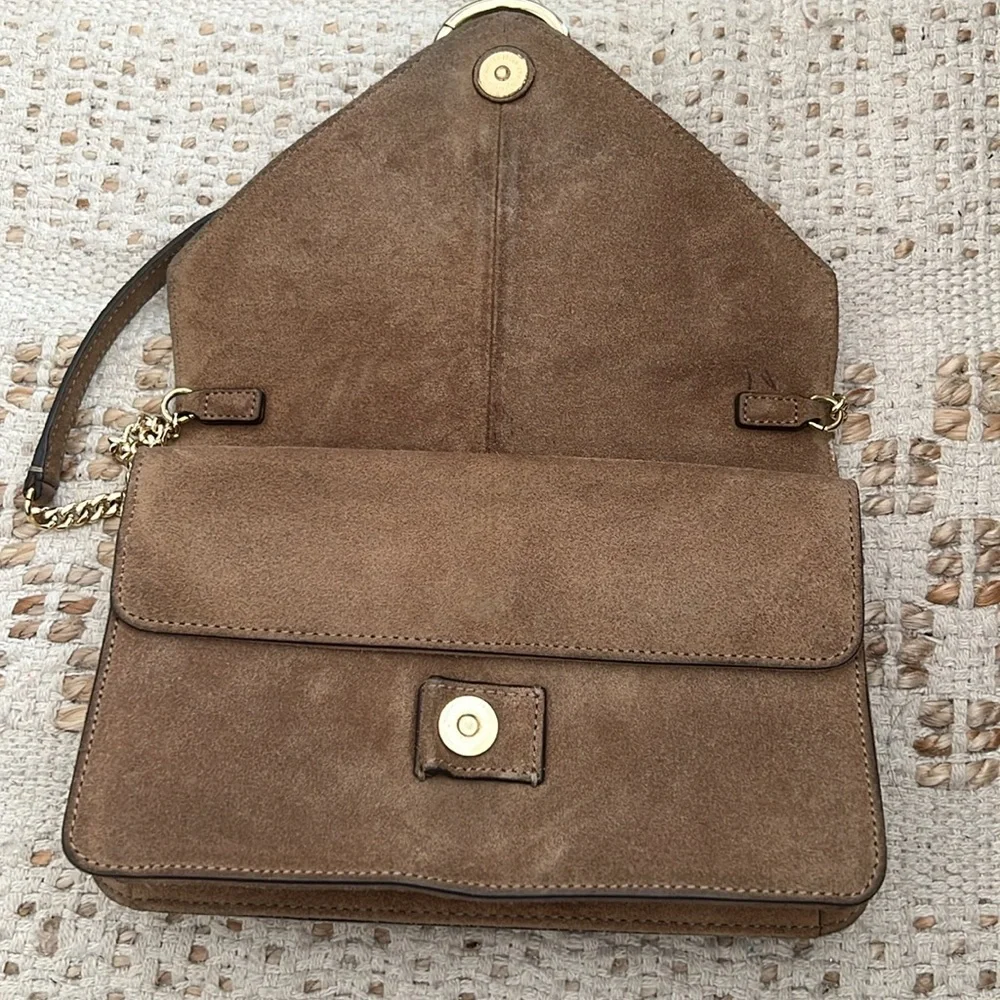 Banana Republic Italian Suede Accordian Bag